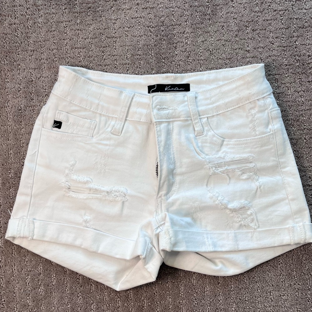 KanCan Crisp White Denim Shorts